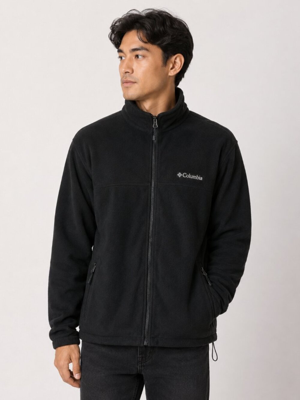 Columbia Men's Charcoal Full Zip Fleece Jacket Sz XL Pockets Warm Outdoor Layer